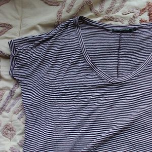 Brandy Melville OS maroon and white striped tee